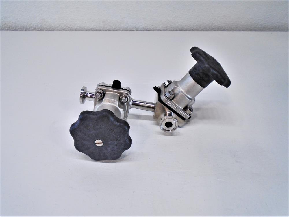 ITT 1/2" Tri-Clamp Valve w/ Handwheel, Stainless, SA-2-.5-F-419-R-2-0-0-E1-970